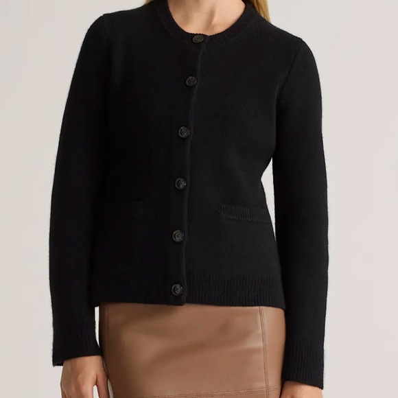 NWT! QUINCE Mongolian Cashmere
Structured Cardigan Sweater | Black | Size XS - Picture 2 of 11